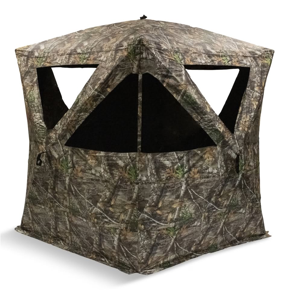 Rhino 500 5-Sided See Through Portable 3 Person Hunting Blind/Tent, RealTree Edge Camo, 90 x 90-in